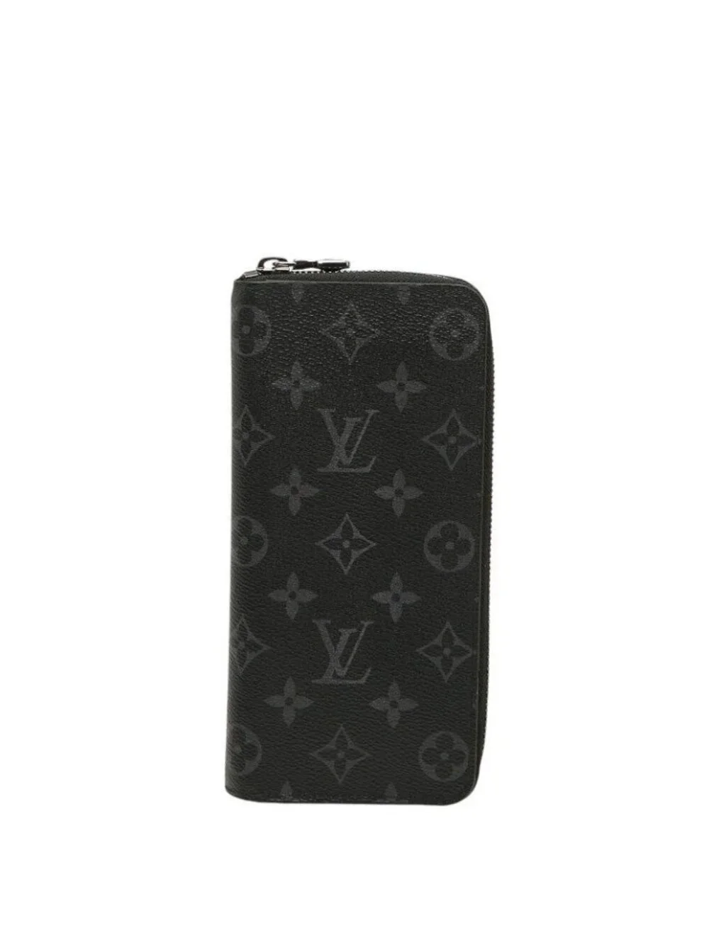 Louis Vuitton Monogram Eclipse Zippy Wallet Vertical Zip Around Black Gray